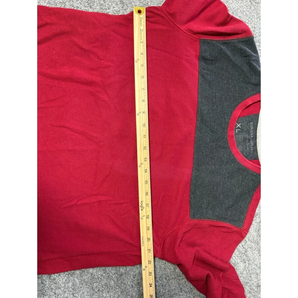 Banana Republic Sweater Mens XL Red Long Sleeve Pull Over Thermal